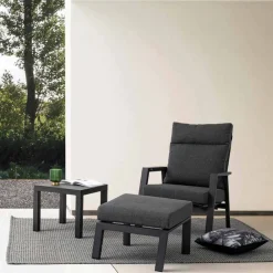 Viadurini in the Garden Metallsessel-Liegender Outdoor-Sessel aus Stoff und Aluminium, 2 Stück - Nathy