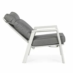 Viadurini in the Garden Metallsessel-Liegender Outdoor-Sessel aus Stoff und Aluminium, 2 Stück - Nathy