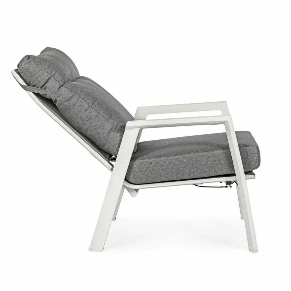 Viadurini in the Garden Metallsessel-Liegender Outdoor-Sessel aus Stoff und Aluminium, 2 Stück - Nathy