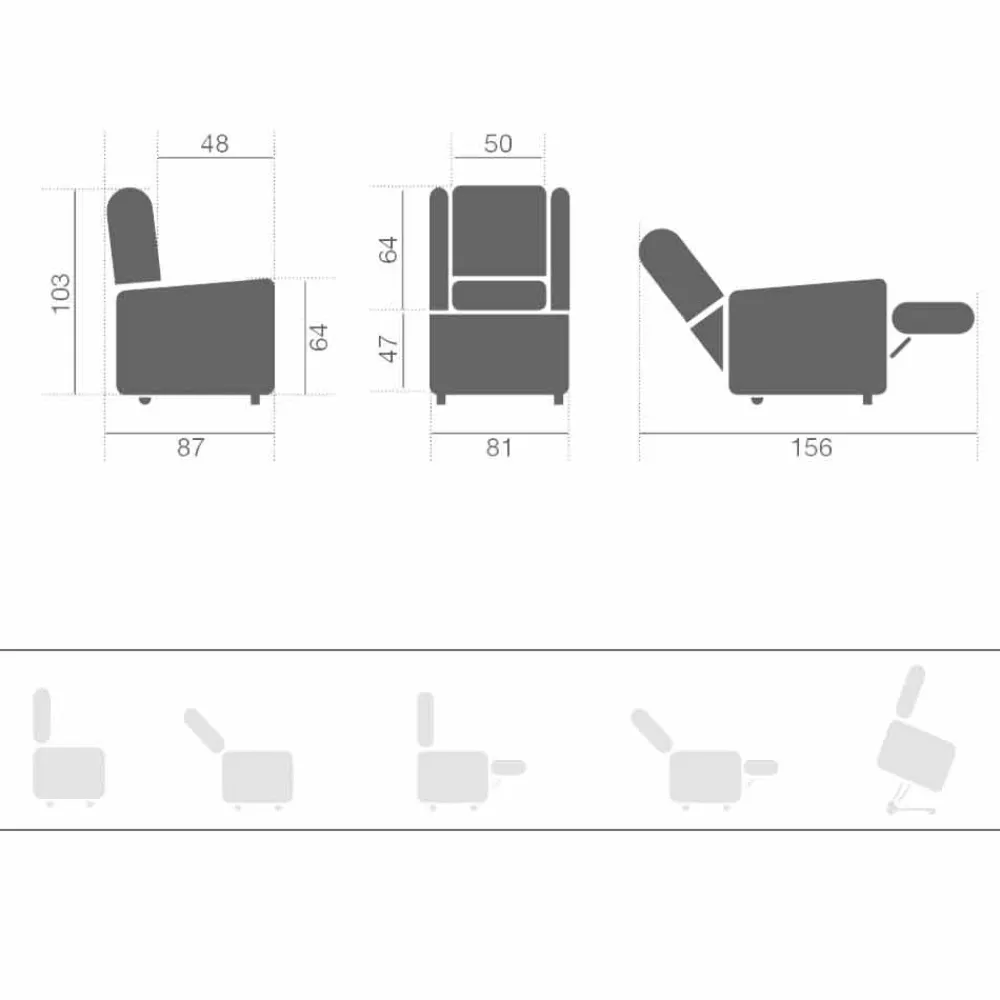 Viadurini Living Aufstehsessel Und Massagesessel-Lift Relax Armchair mit 2 Motoren Lift Relax Räder, Made in Italy - Marlene