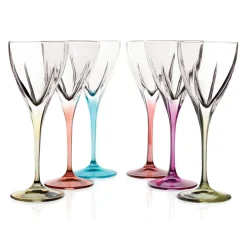 Viadurini Kitchen Italienisches Kristallgeschirr-Likörgläser in farbigem oder transparentem Öko-Kristall 12 Stück - Amalgam