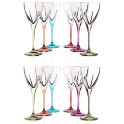 Viadurini Kitchen Italienisches Kristallgeschirr-Likörgläser in farbigem oder transparentem Öko-Kristall 12 Stück - Amalgam