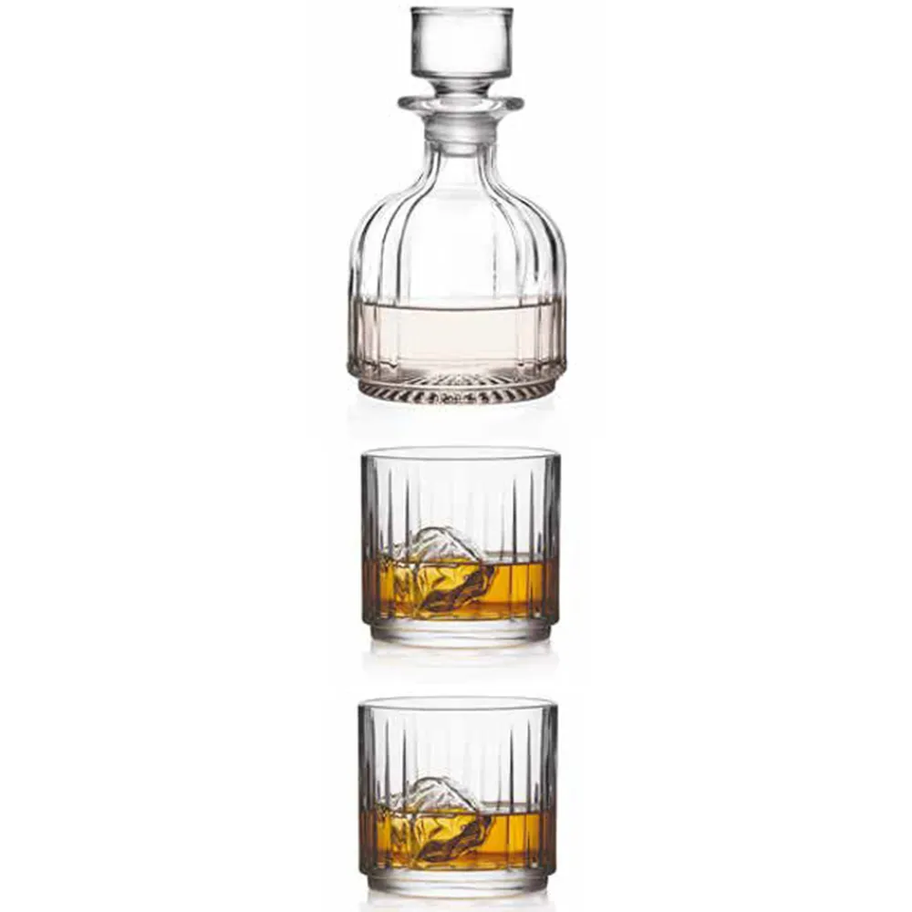 Viadurini Kitchen Italienisches Kristallgeschirr-Likör-Set aus ökologischem Kristall, stapelbar 3 Stück - Spicco