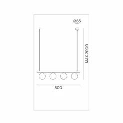 Il Fanale Designer Pendelleuchten-Lineare Pendelleuchte 4 Lichter Naturmessing und Glas - Molecola von