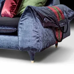 Viadurini Italian Sofas Moderne Sofas-Lineares Sofa Axel mit Stoffbezug und Armlehnen mit Stauraum storage