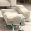 Viadurini Living Moderne Sofas-Linkes Ecksofa mit Sockel aus extraklarem Glas, hergestellt in Italien – Rory