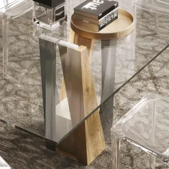 Viadurini Living Esstische Nach Mass|Esstische-Living Crystal Table mit Holz- und Metallbasis Made in Italy - Dementor