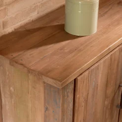 Viadurini Living Anrichte-Living Sideboard mit 2 Türen und 3 zentralen Schubladen aus recyceltem Holz - Slide