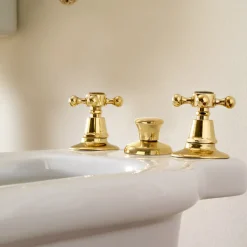 Viadurini Bathroom Bidetarmaturen-3-Loch-Bidetarmaturen aus Messing Made in Italy, Vintage-Stil - Ursula