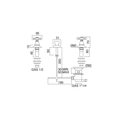 Viadurini Bathroom Bidetarmaturen-3-Loch-Bidetarmaturen aus Messing Made in Italy, Vintage-Stil - Ursula