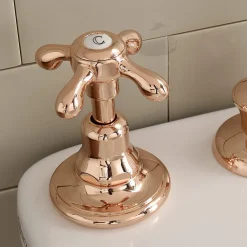 Viadurini Bathroom Bidetarmaturen-3-Loch-Bidetarmaturen, interne Lieferung, in Vintage-Messing - Klarisa