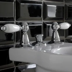 Viadurini Taps Bidetarmaturen-3-Loch-Bidetbatterie mit interner Lieferung aus Messing Made in Italy - Noriana