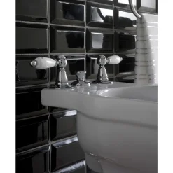 Viadurini Taps Bidetarmaturen-3-Loch-Bidetbatterie mit interner Lieferung aus Messing Made in Italy - Noriana