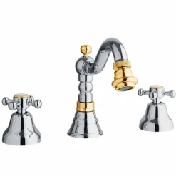 Viadurini Taps Bidetarmaturen-3-Loch-Bidetmischer in Messing Klassisches Design Made in Italy - Lisca