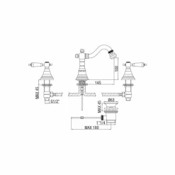 Viadurini Taps Bidetarmaturen-3-Loch-Mischer für Bidet in Messing Klassisches Design Made in Italy - Shelly