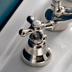 Viadurini Taps Waschbeckenarmaturen-3-Loch-Waschtischarmatur aus Messing mit Ablauf im klassischen Stil - Ercolina