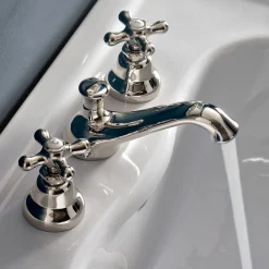 Viadurini Taps Waschbeckenarmaturen-3-Loch-Waschtischarmatur aus Messing mit Ablauf im klassischen Stil - Ercolina