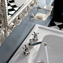 Viadurini Taps Waschbeckenarmaturen-3-Loch-Waschtischarmatur aus Messing mit Ablauf im klassischen Stil - Ercolina