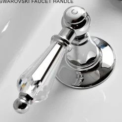 Viadurini Taps Waschbeckenarmaturen-3-Loch-Waschtischbatterie mit Hebeln im klassischen Stil aus handgefertigtem Messing - Noriana