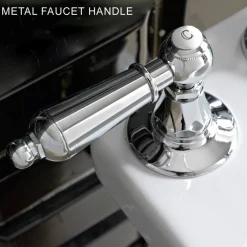 Viadurini Taps Waschbeckenarmaturen-3-Loch-Waschtischbatterie mit Messingablauf im klassischen Handwerksstil - Noriana