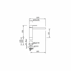 Viadurini Taps Waschbeckenarmaturen-Long Mouth Design Badezimmer Waschbecken Mixer Made in Italy - Bibo
