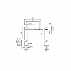 Viadurini Taps Waschbeckenarmaturen-Long Spout Basin Mixer 20cm Verlängerung Messing Made in Italy - Panela