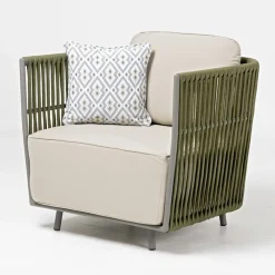 Viadurini in the Garden Garten Lounge Set-Lounge im Freien aus Aluminium und gewebtem Stoff - Eugene