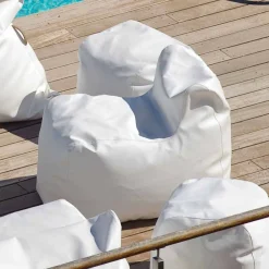 Trona Stoffsessel-Lounge Sessel  aus weißen Kunstleder mit optimalen Sitzkomfort