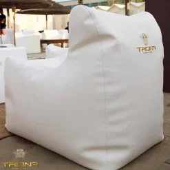 Trona Stoffsessel-Lounge Sessel  aus weißen Kunstleder mit optimalen Sitzkomfort