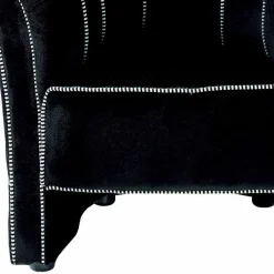 Viadurini Living Moderne Sessel-Lounge-Sessel aus schwarzem Samt mit Kontrastnähten Made in Italy - Caster