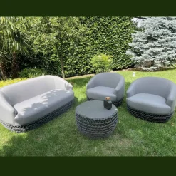 Viadurini in the Garden Garten Lounge Set-Lounge-Set für den Außenbereich mit gewebtem Stoffsockel - Pixie