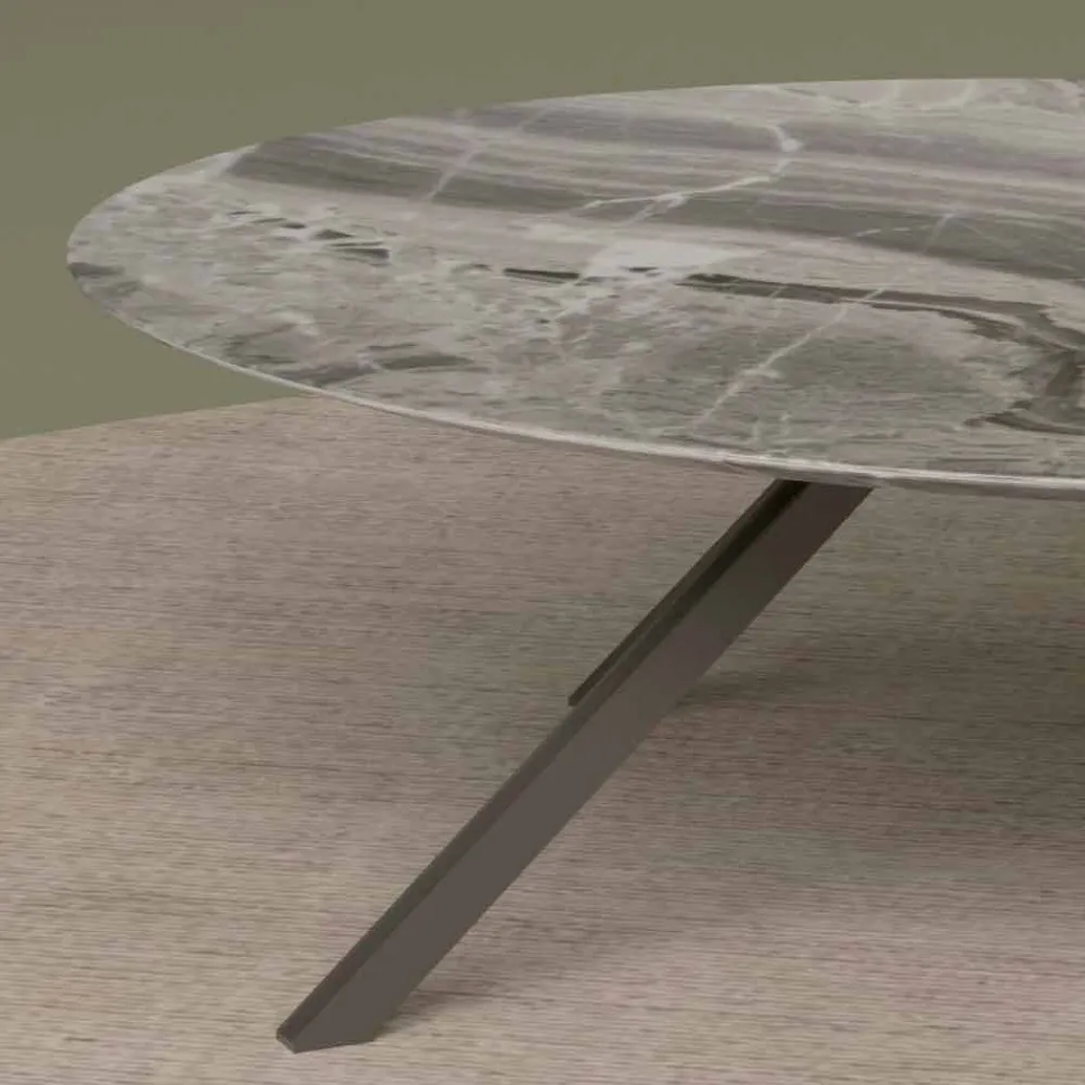 Viadurini Living Couchtische Aus Stein-Lounge-Tisch aus Orobico- oder Calacatta-Marmor und Metall Made in Italy - Sirena