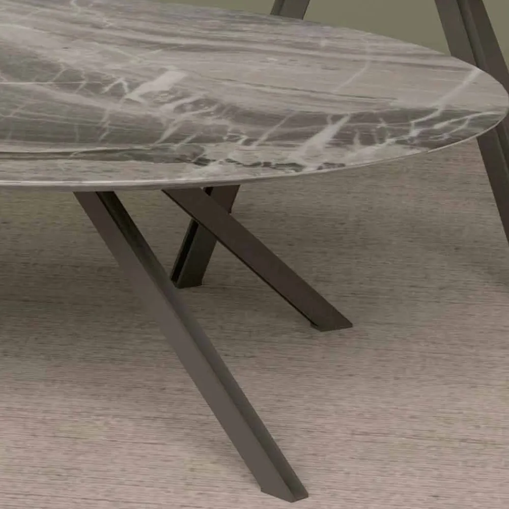 Viadurini Living Couchtische Aus Stein-Lounge-Tisch aus Orobico- oder Calacatta-Marmor und Metall Made in Italy - Sirena