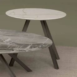 Viadurini Living Couchtische Aus Stein-Lounge-Tisch aus Orobico- oder Calacatta-Marmor und Metall Made in Italy - Sirena