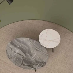Viadurini Living Couchtische Aus Stein-Lounge-Tisch aus Orobico- oder Calacatta-Marmor und Metall Made in Italy - Sirena