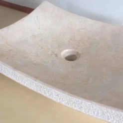 Viadurini Bathroom Steinwaschbecken-Love weißes Designer-Waschbecken aus Naturstein, Einzelstück