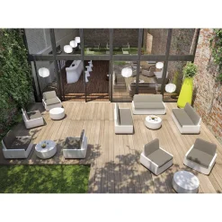 Viadurini in the Garden Garten Beistelltisch-Low Design Outdoor Couchtisch aus HPL und Polyethylen Made in Italy - Belida