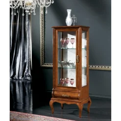 Viadurini Classic Vitrinen-Luxuriöse Wohnzimmervitrine aus klassischem Walnussholz Made in Italy – Hastings
