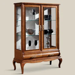 Viadurini Classic Vitrinen-Luxuriöse Wohnzimmervitrine aus klassischem Walnussholz Made in Italy – Hastings