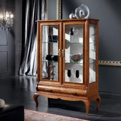 Viadurini Classic Vitrinen-Luxuriöse Wohnzimmervitrine aus klassischem Walnussholz Made in Italy – Hastings