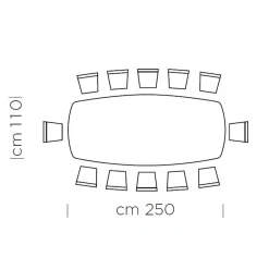 Viadurini Living Esstische-Luxuriöser fassförmiger Esstisch aus Fenix und Stahl, hergestellt in Italien – Settimmio