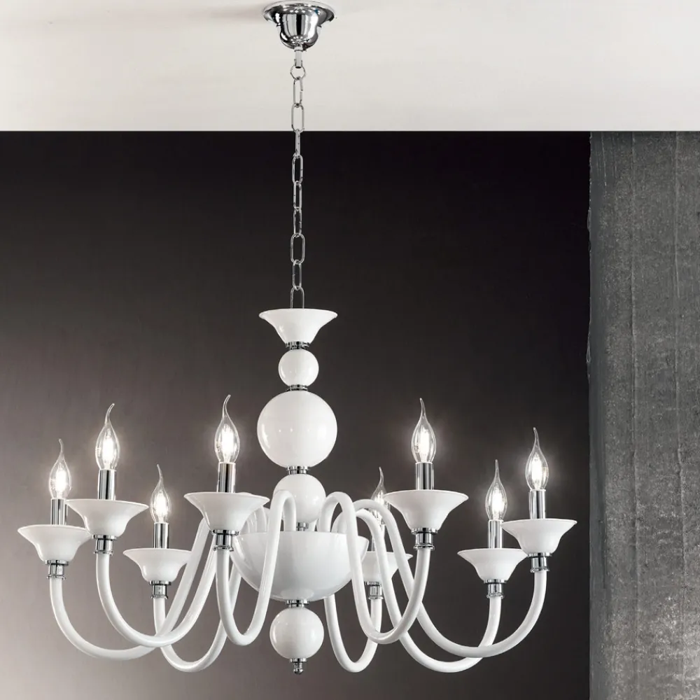Viadurini Lighting Klassische Kronleuchter-Luxuriöser italienischer handgefertigter Kronleuchter aus Glas mit 8 Lichtern - Achtsam