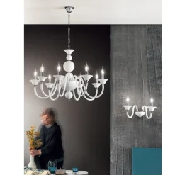 Viadurini Lighting Klassische Kronleuchter-Luxuriöser italienischer handgefertigter Kronleuchter aus Glas mit 8 Lichtern - Achtsam