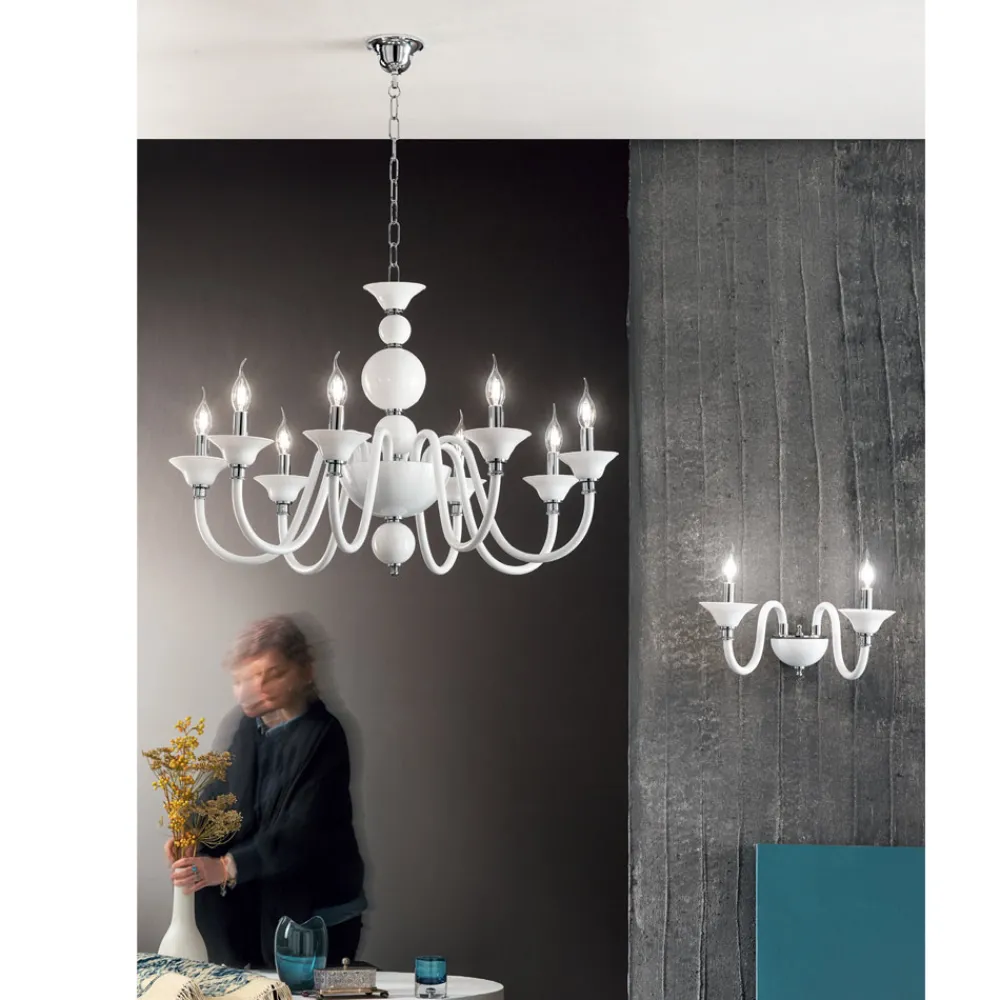 Viadurini Lighting Klassische Kronleuchter-Luxuriöser italienischer handgefertigter Kronleuchter aus Glas mit 8 Lichtern - Achtsam