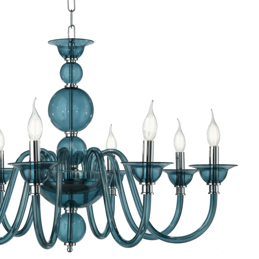 Viadurini Lighting Klassische Kronleuchter-Luxuriöser italienischer handgefertigter Kronleuchter aus Glas mit 8 Lichtern - Achtsam
