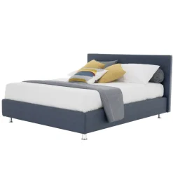 Viadurini Night Design Maßgeschneiderte Möbel|Polsterbetten-Luxuriöses Doppelbett aus Kunstleder oder Stoff mit Box Made in Italy - Nuvola