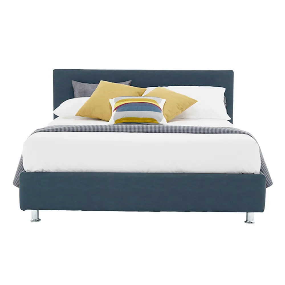 Viadurini Night Design Maßgeschneiderte Möbel|Polsterbetten-Luxuriöses Doppelbett aus Kunstleder oder Stoff mit Box Made in Italy - Nuvola