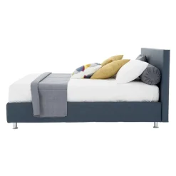 Viadurini Night Design Maßgeschneiderte Möbel|Polsterbetten-Luxuriöses Doppelbett aus Kunstleder oder Stoff mit Box Made in Italy - Nuvola