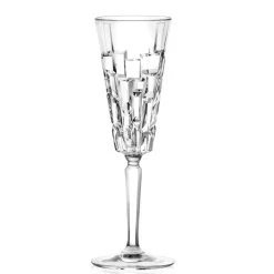 Viadurini Kitchen Italienisches Kristallgeschirr-Luxuriöses Eco-dekoriertes Kristallflötenkelchset 12-teilig - Catania