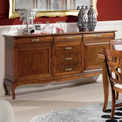 Viadurini Classic Anrichte-Luxuriöses Wohnzimmer-Sideboard aus klassischem Made in Italy-Holz - Helisa